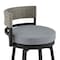 Armen Living Encinitas Outdoor Patio Swivel Bar Stool in Aluminum and Wicker with Gray Cushions LCECBAGR30 - alternate 5